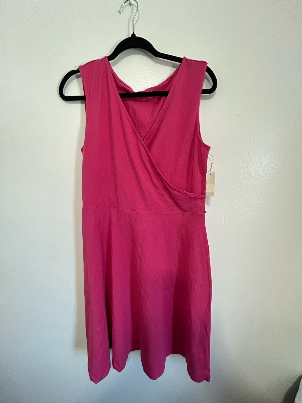 Talbots Fuchsia Sleeveless Wrap-Style Midi Dress